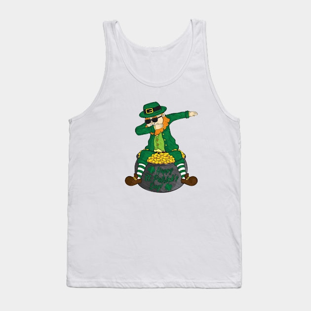 Dabbing Leprechaun Tank Top by DimDom